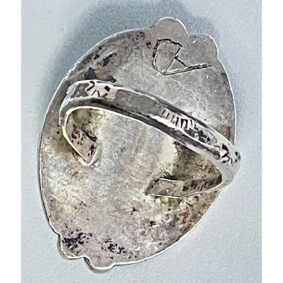 Turquoise Navajo Native Silver Ring Signed AD Size 9 weighs 12.14 gr Gem Stone - Picture 6 of 15